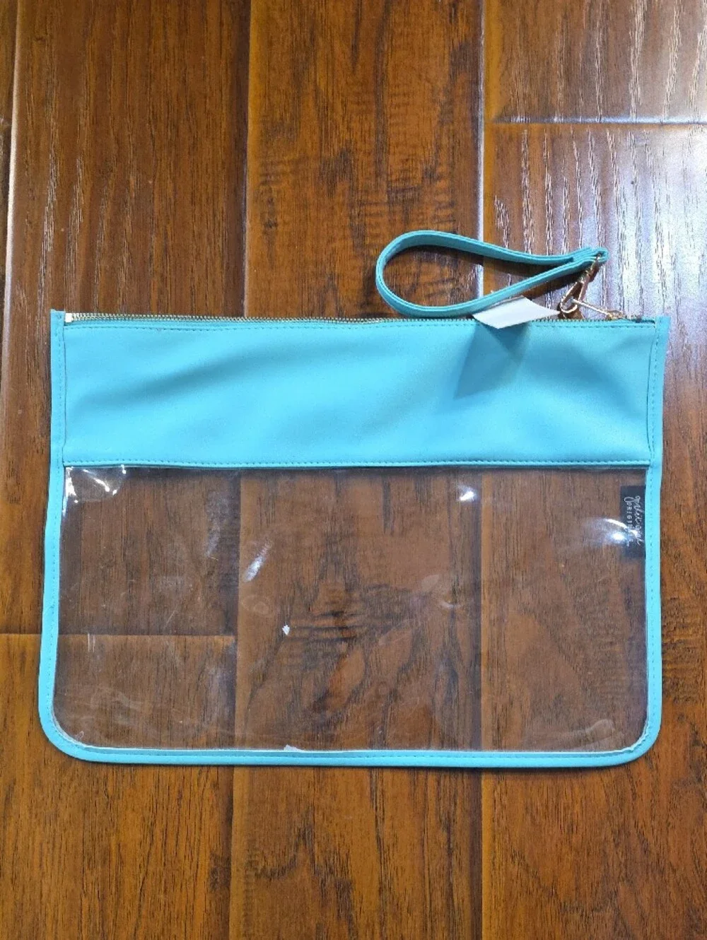 Kids Clear Snack Pouch with Aqua Trim and Pastel Lettering